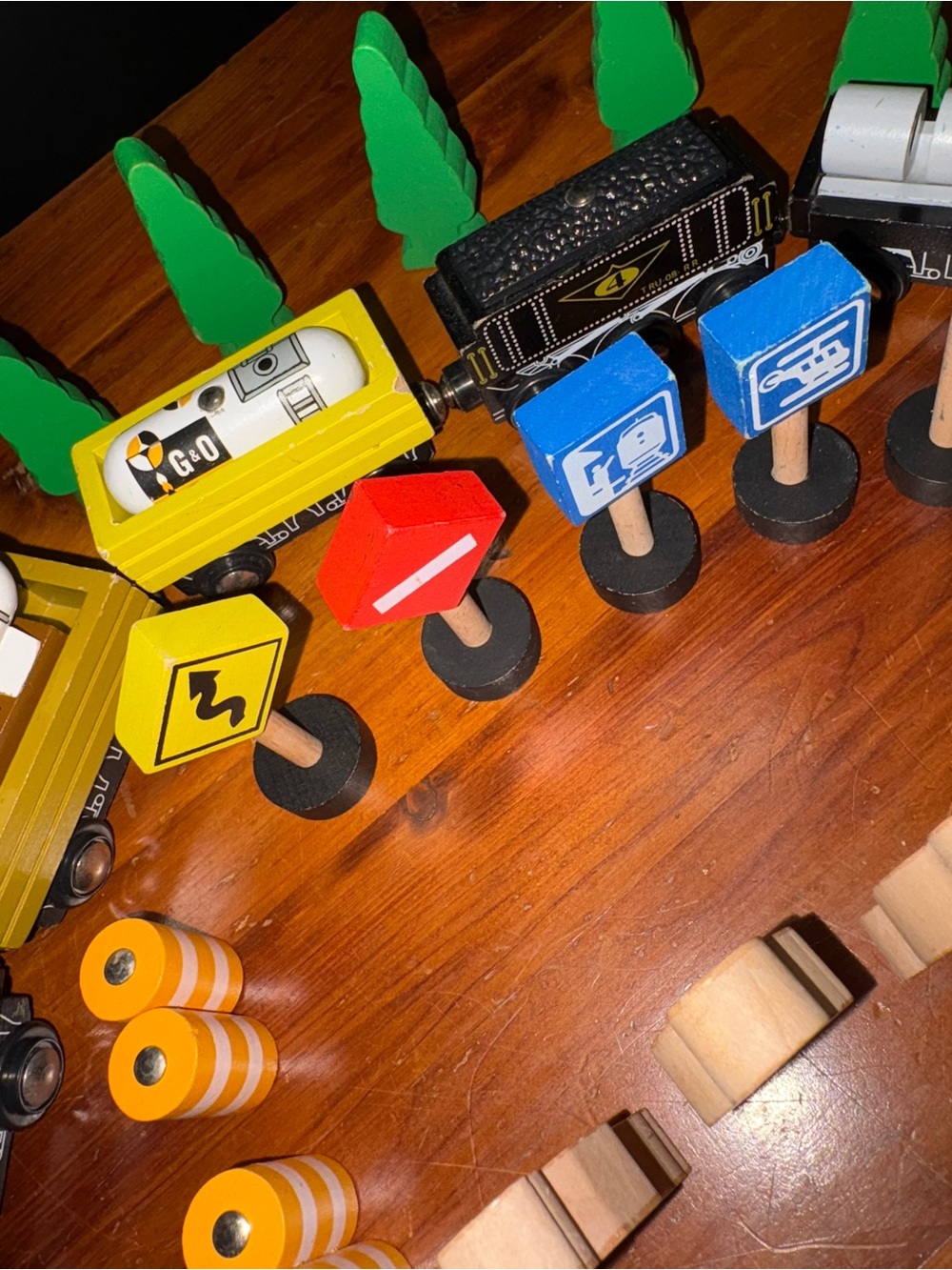 Vintage Toys R Us Imaginarium Wooden Train, Helicopter, Vehicle Set Bundle of 38 - Picture 6 of 7